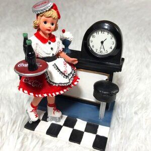 Vintage Coca-Cola x Madame Alexander "Doll Face" Carhop Clock Figurine
